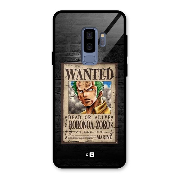 Zoro Wanted Glass Back Case for Galaxy S9 Plus