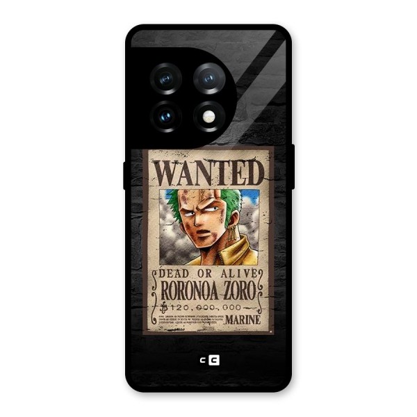 Zoro Wanted Glass Back Case for OnePlus 11