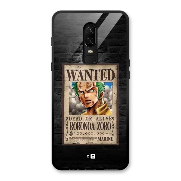 Zoro Wanted Glass Back Case for OnePlus 6