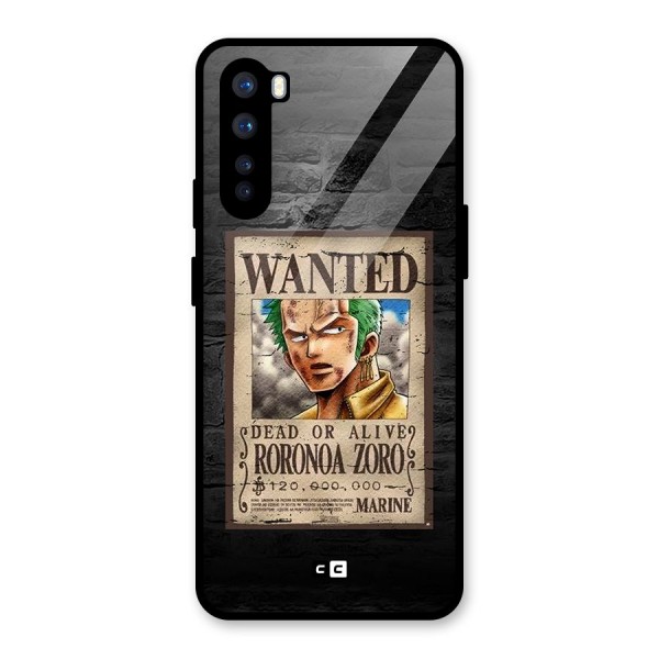 Zoro Wanted Glass Back Case for OnePlus Nord