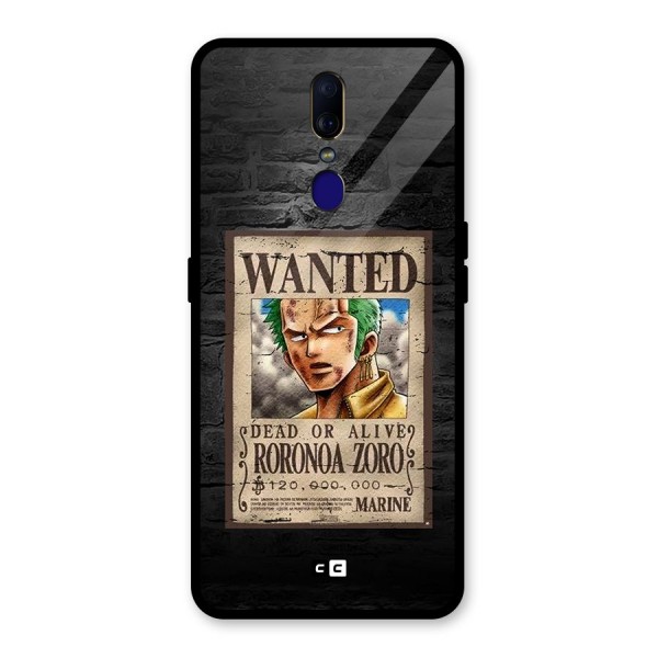 Zoro Wanted Glass Back Case for Oppo F11