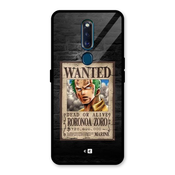 Zoro Wanted Glass Back Case for Oppo F11 Pro