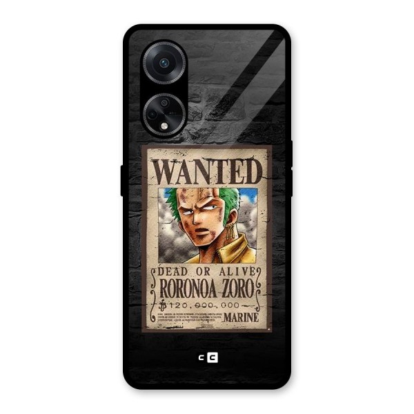 Zoro Wanted Glass Back Case for Oppo F23