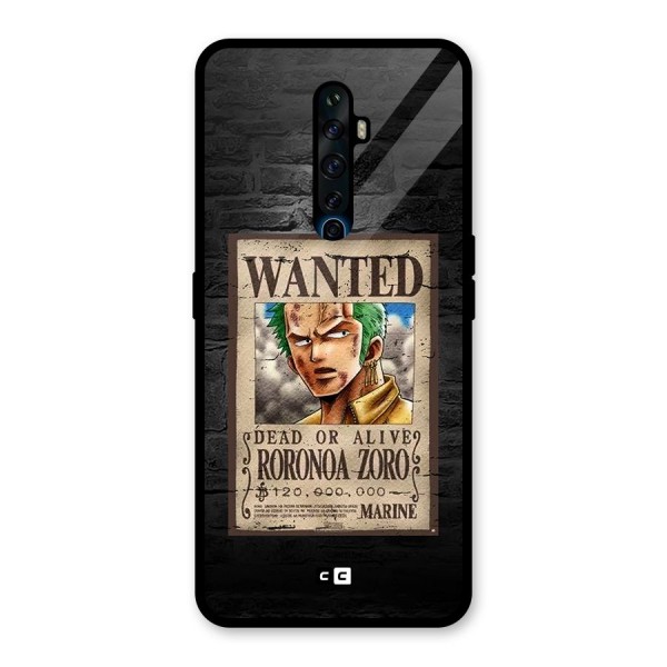 Zoro Wanted Glass Back Case for Oppo Reno2 Z