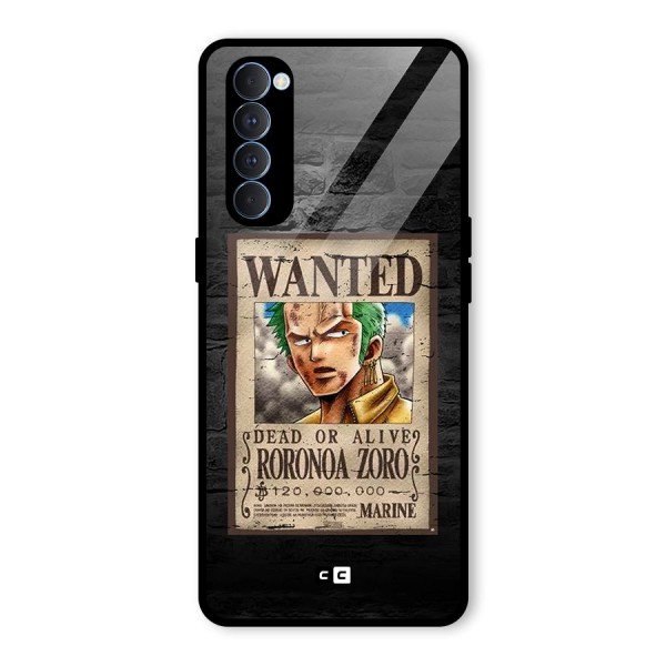 Zoro Wanted Glass Back Case for Oppo Reno4 Pro