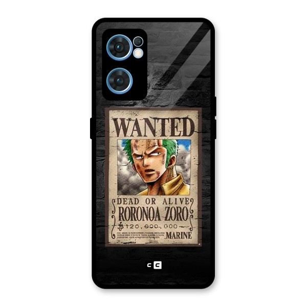 Zoro Wanted Glass Back Case for Oppo Reno7 5G