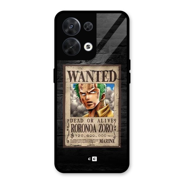 Zoro Wanted Glass Back Case for Oppo Reno8 5G