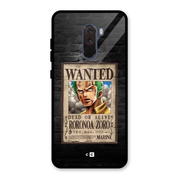 Zoro Wanted Glass Back Case for Poco F1