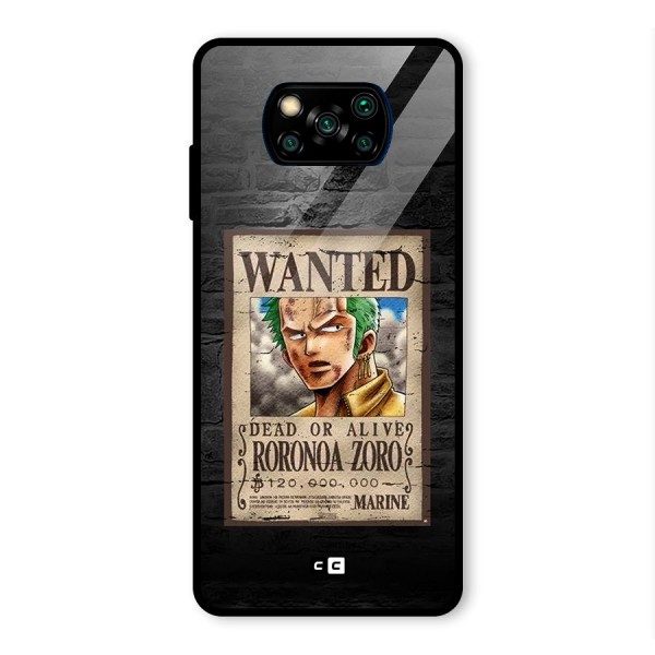 Zoro Wanted Glass Back Case for Poco X3 Pro