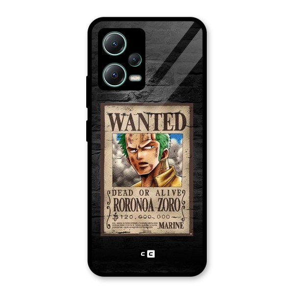 Zoro Wanted Glass Back Case for Poco X5