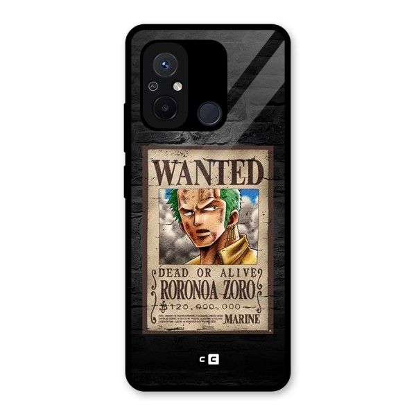 Zoro Wanted Glass Back Case for Redmi 12C