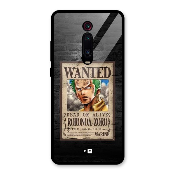 Zoro Wanted Glass Back Case for Redmi K20 Pro