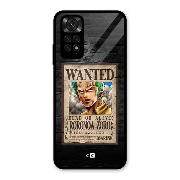 Zoro Wanted Glass Back Case for Redmi Note 11S