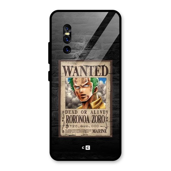 Zoro Wanted Glass Back Case for Vivo V15 Pro