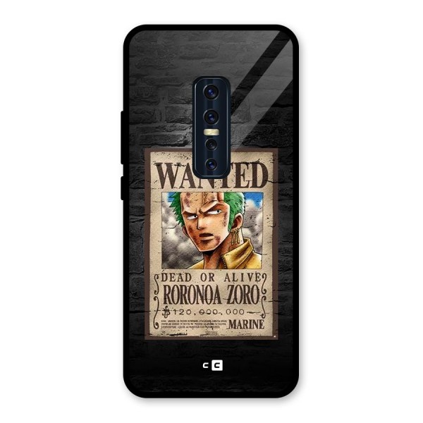 Zoro Wanted Glass Back Case for Vivo V17 Pro