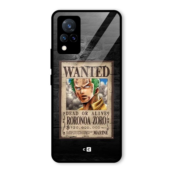 Zoro Wanted Glass Back Case for Vivo V21 5G