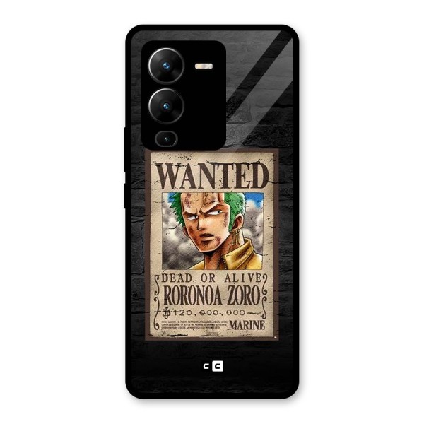 Zoro Wanted Glass Back Case for Vivo V25 Pro