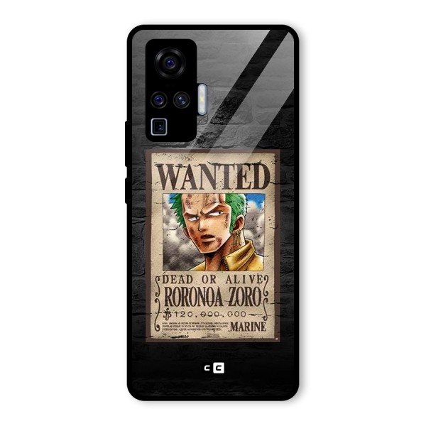 Zoro Wanted Glass Back Case for Vivo X50 Pro