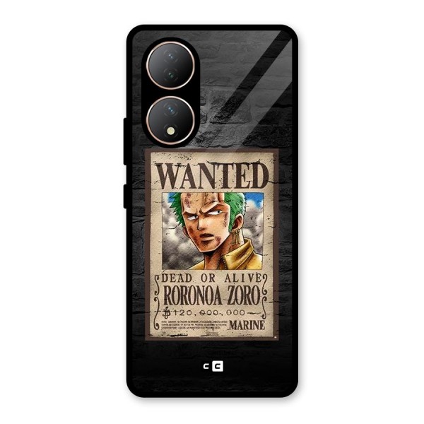 Zoro Wanted Glass Back Case for Vivo Y100A