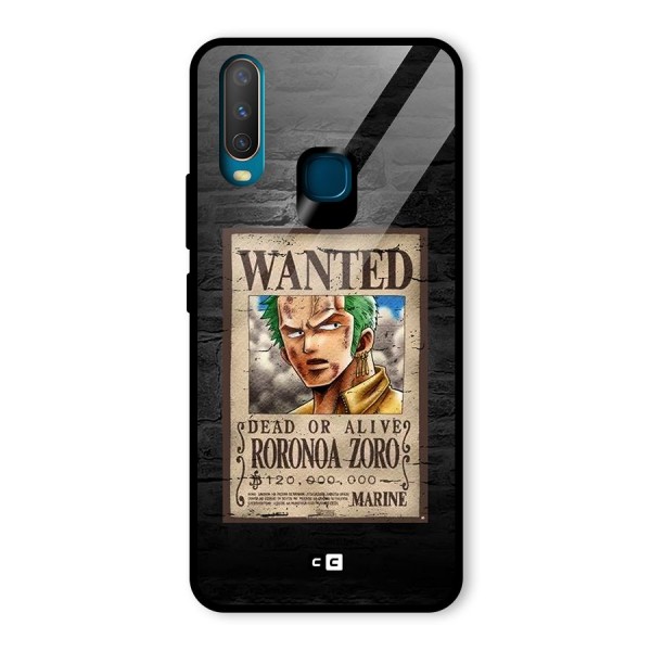 Zoro Wanted Glass Back Case for Vivo Y12