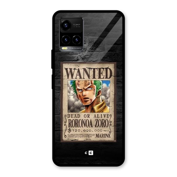 Zoro Wanted Glass Back Case for Vivo Y21A