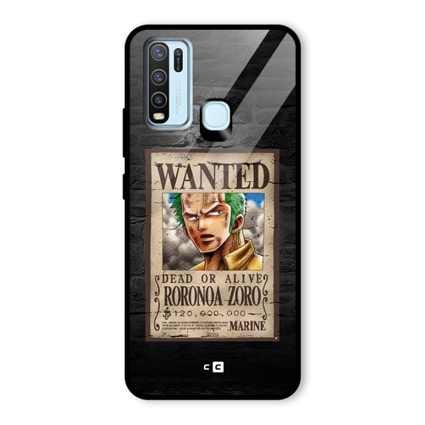 Zoro Wanted Glass Back Case for Vivo Y50