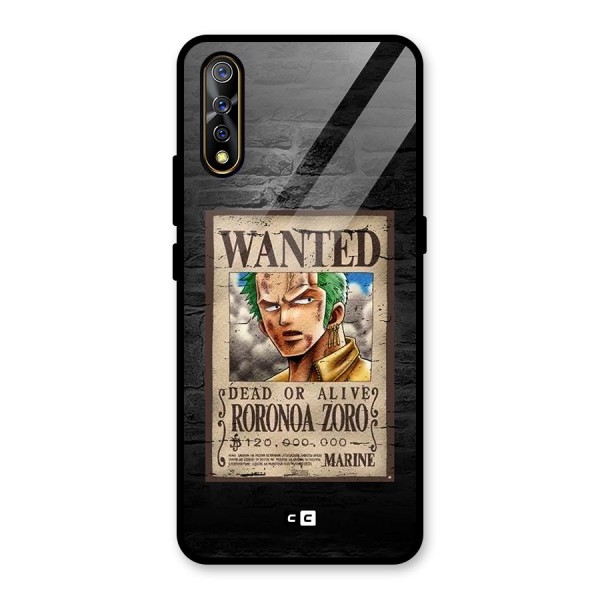 Zoro Wanted Glass Back Case for Vivo Z1x