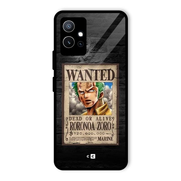 Zoro Wanted Glass Back Case for Vivo iQOO Z6