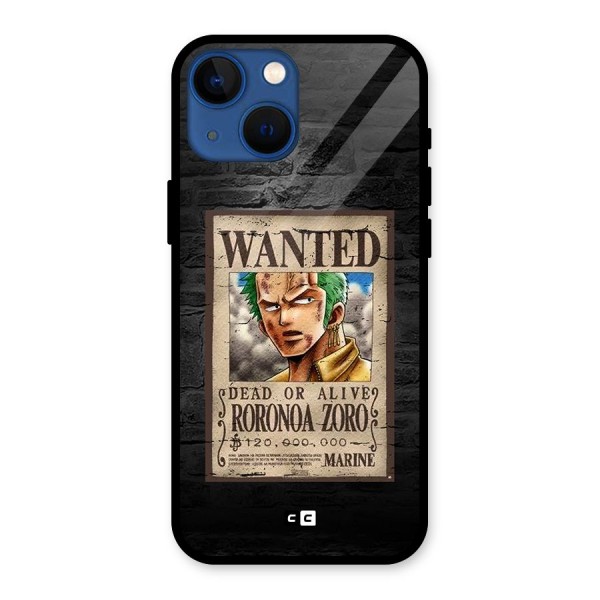 Zoro Wanted Glass Back Case for iPhone 13 Mini