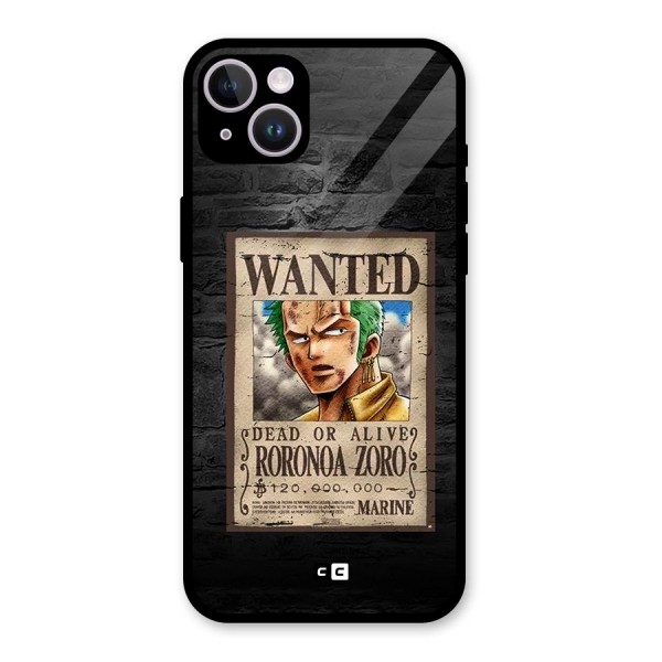 Zoro Wanted Glass Back Case for iPhone 14 Plus