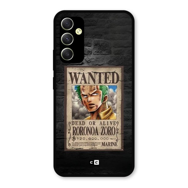 Zoro Wanted Metal Back Case for Galaxy A34