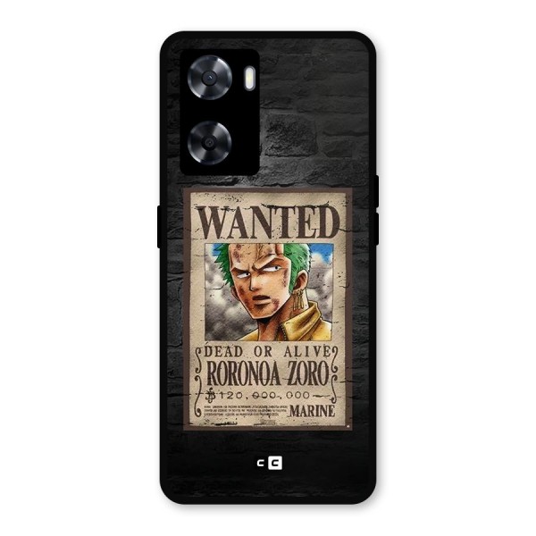 Zoro Wanted Metal Back Case for OnePlus Nord N20 SE