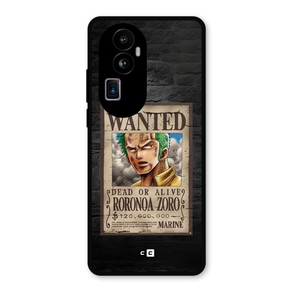 Zoro Wanted Metal Back Case for Oppo Reno10 Pro Plus