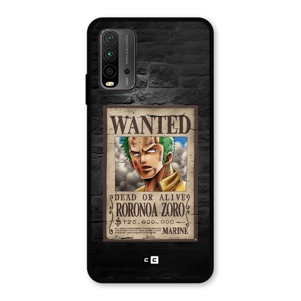 Zoro Wanted Metal Back Case for Redmi 9 Power