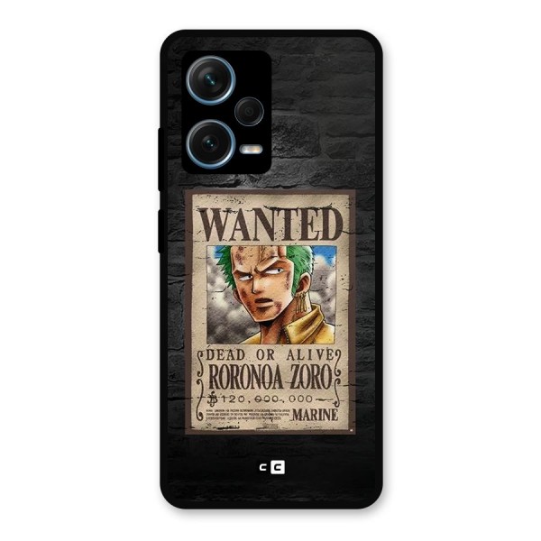 Zoro Wanted Metal Back Case for Redmi Note 12 Pro Plus 5G
