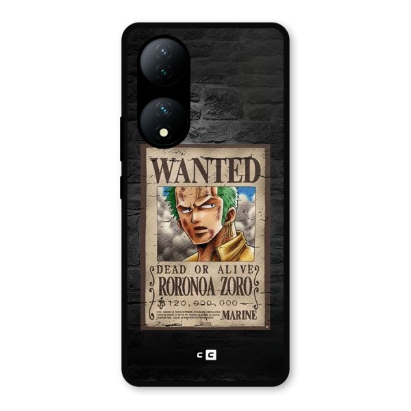 Zoro Wanted Metal Back Case for Vivo T2