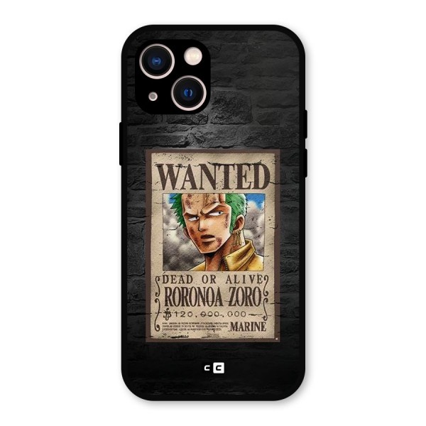 Zoro Wanted Metal Back Case for iPhone 13