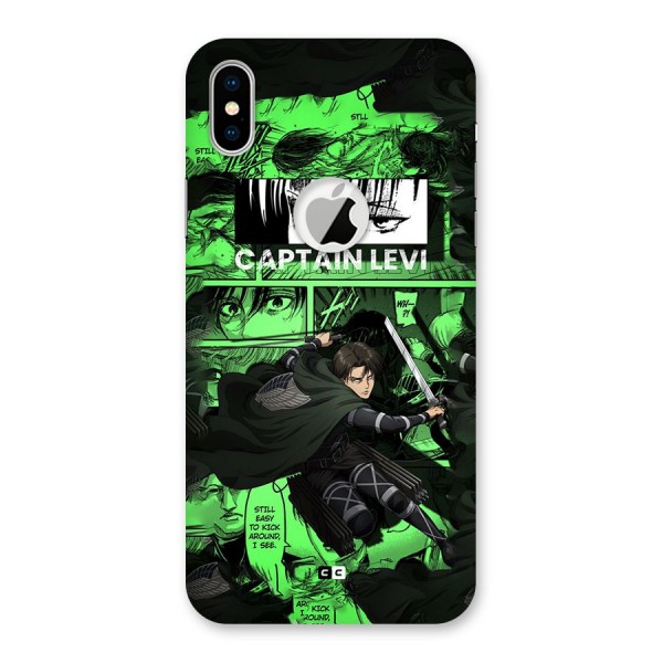 captain Levi Stance Back Case for iPhone XS Logo Cut