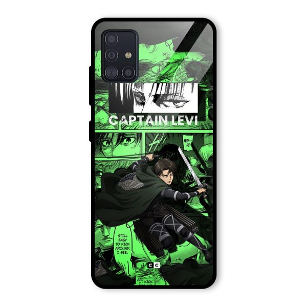 captain Levi Stance Glass Back Case for Galaxy A51