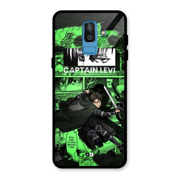 captain Levi Stance Glass Back Case for Galaxy J8