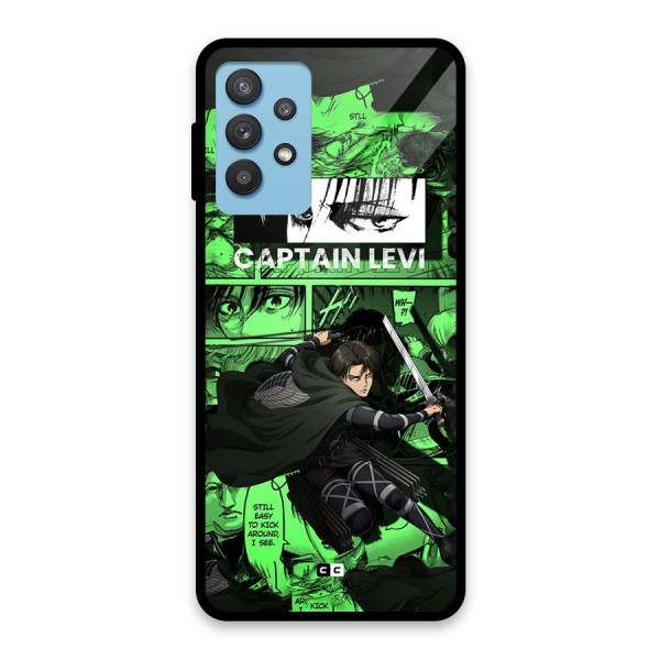 captain Levi Stance Glass Back Case for Galaxy M32 5G