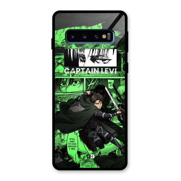 captain Levi Stance Glass Back Case for Galaxy S10