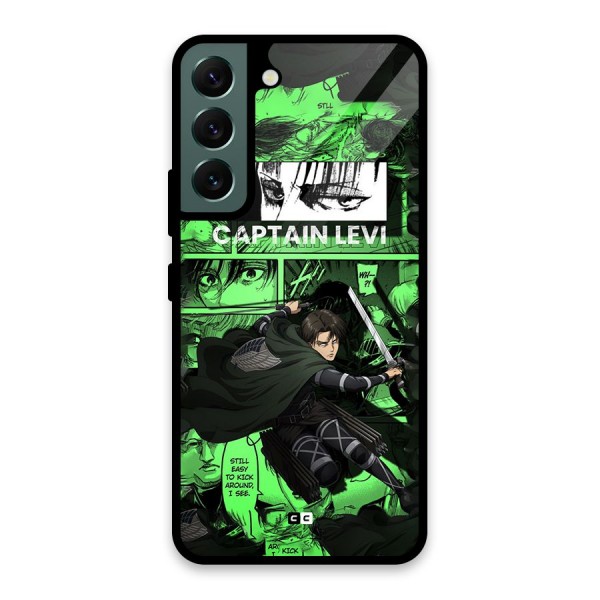 captain Levi Stance Glass Back Case for Galaxy S22 5G