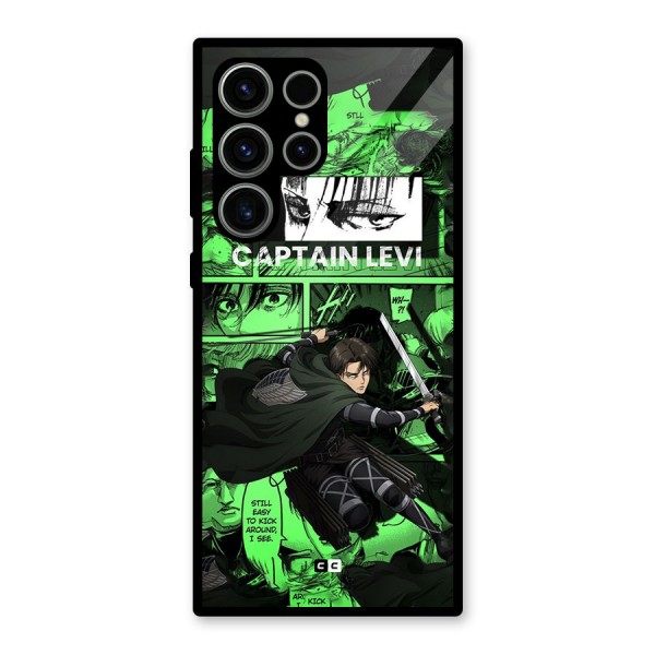 captain Levi Stance Glass Back Case for Galaxy S23 Ultra