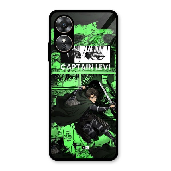 captain Levi Stance Glass Back Case for Oppo A17