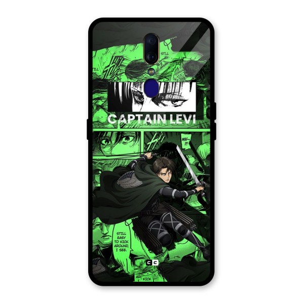 captain Levi Stance Glass Back Case for Oppo F11