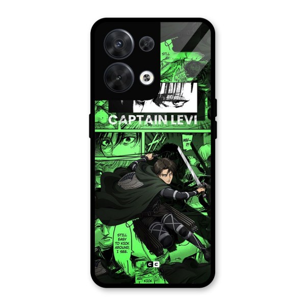 captain Levi Stance Glass Back Case for Oppo Reno8 5G