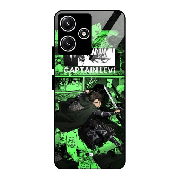 captain Levi Stance Glass Back Case for Poco M6 Pro