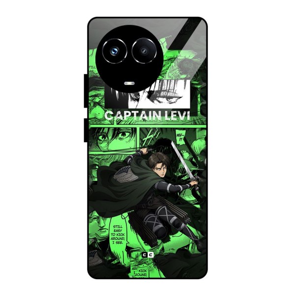 captain Levi Stance Glass Back Case for Realme 11X