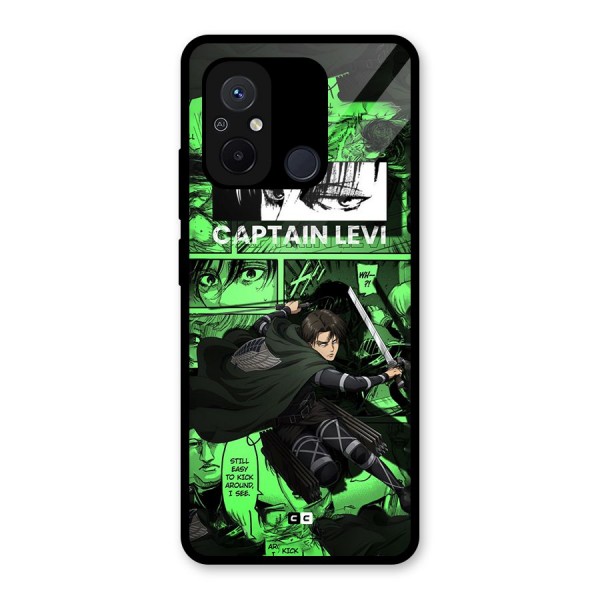 captain Levi Stance Glass Back Case for Redmi 12C